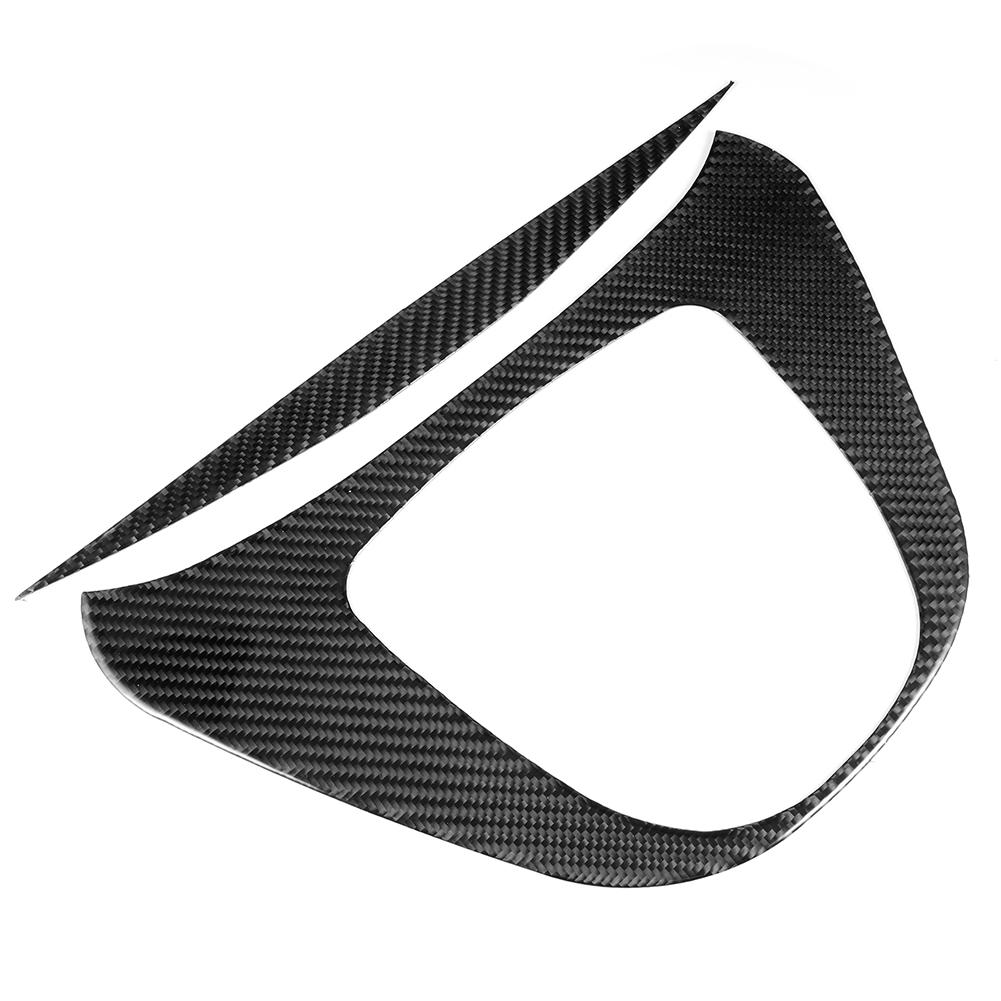 2pcs set Soft Real Carbon Fiber Center Console Gear Shift Multimedia Panel Trim Fit for Benz VClass 20152020