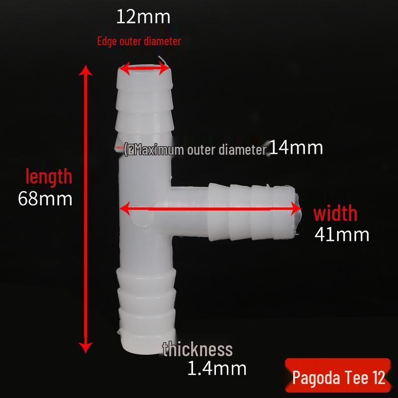 Raccord en T coudé de pagode Connecteur de tuyau Raccords en plastique caoutchouc - Accessoires pour tuyaux d'eau
