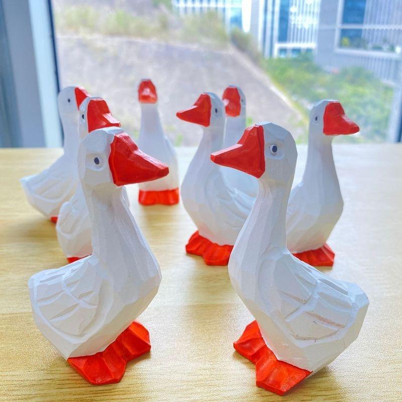 Ping An Cute Joy Duck White Goose Ornament Creative Birthday Gift Home Decoration Photo Prop Living Room Desktop Small Ornament