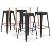 Day and Night - Day and Night High Table and Bar Stools 5 Pieces Black and White