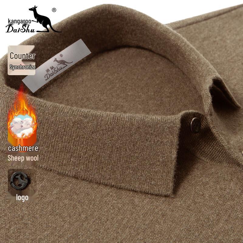 DAISHU Herren Kaschmir Lammwolle Pullover mit Kragen
