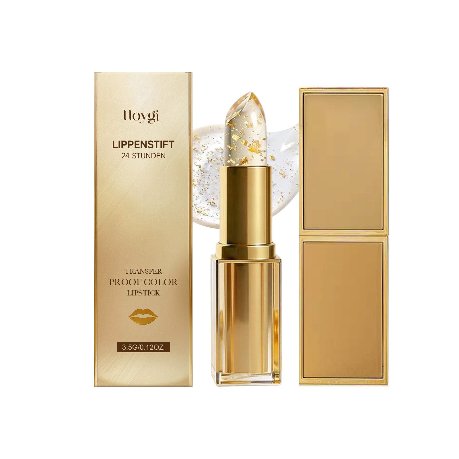 Gold Foil Color Changing Lip Balm, Hydrating Glossy Non Sticky Lip Care Stick 3.5g