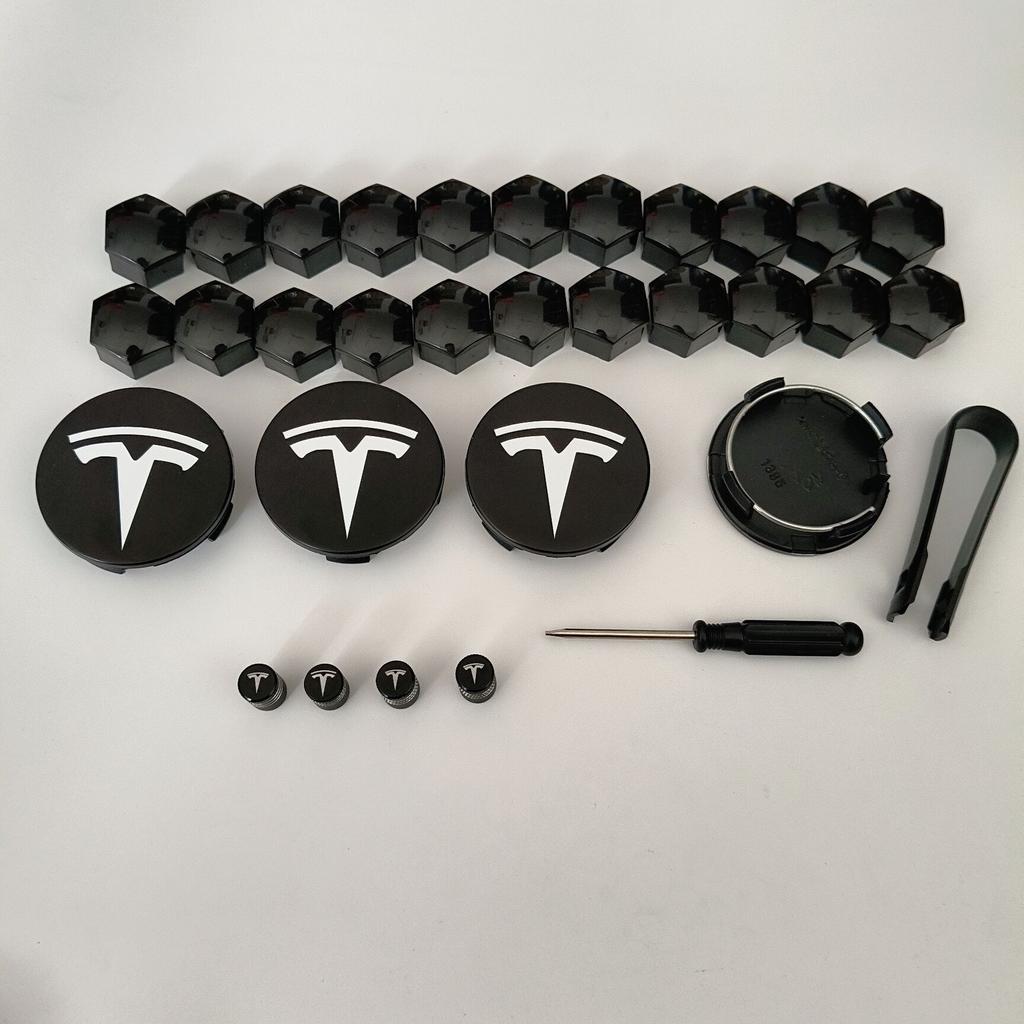 26 Stück 30 Stück Radnabendeckel für Tesla Model 3 Model Y 2025 Model Y Juniper Auto Radnabe Dekorationskappen Abzeichen Radmutterschutz
