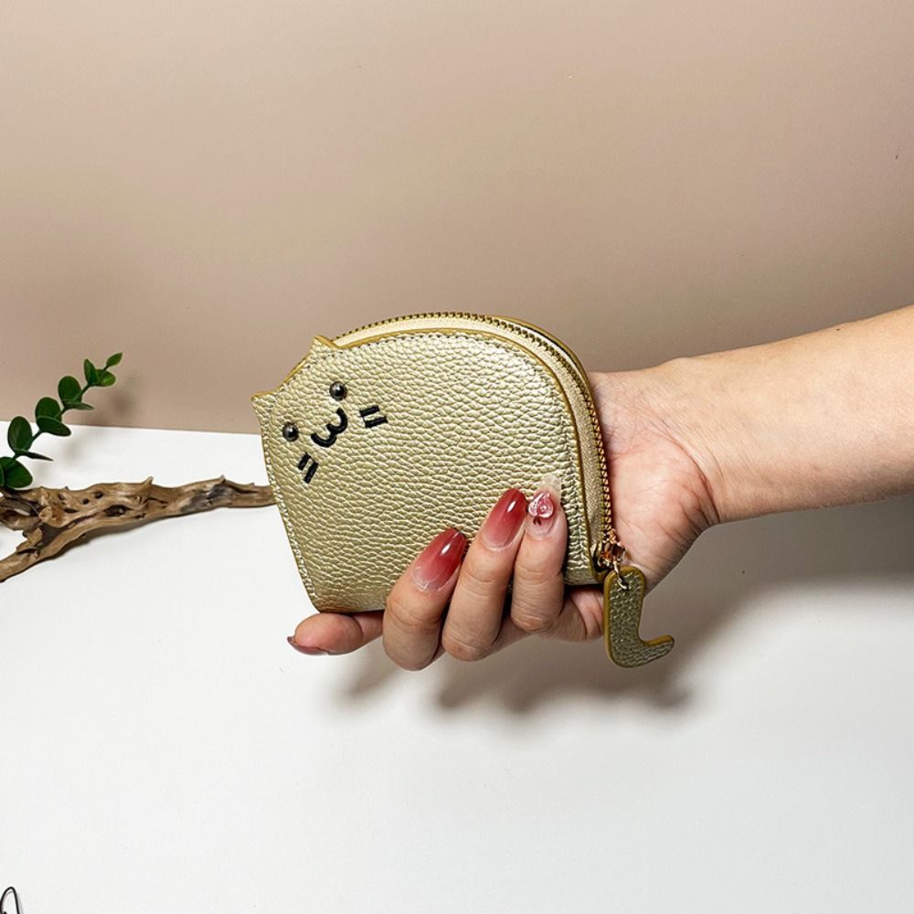 

Антимагнитный держатель для ID-карты Мультяшный кот Визитница Милый кошелек для монет и ключей Женский золотой