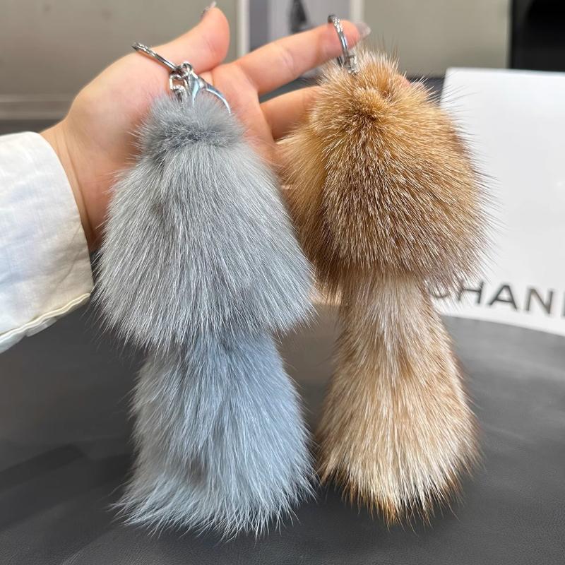 Cute Fox Car Keychain Fashion Bag Charm Pendant Eco-Friendly Material Accessory for Women Holiday Gift