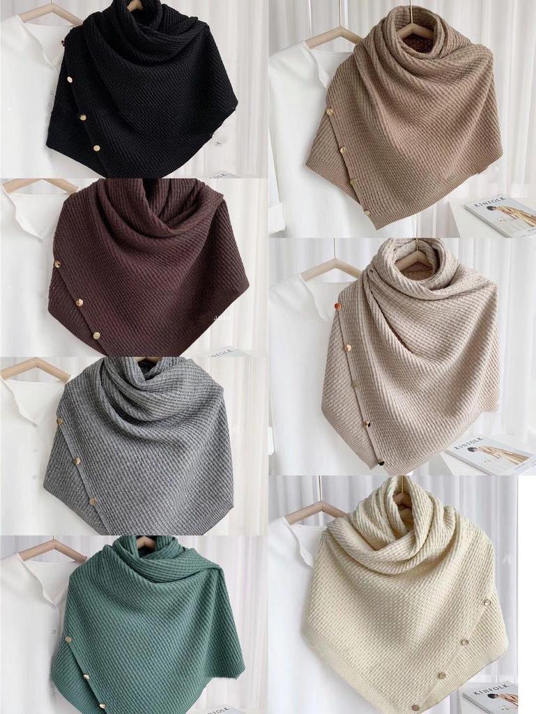 Women's Multi-Purpose Knit Shawl Scarf - Imitation Cashmere, Korean Style, Two-Way Outerwear & Neck Warmer