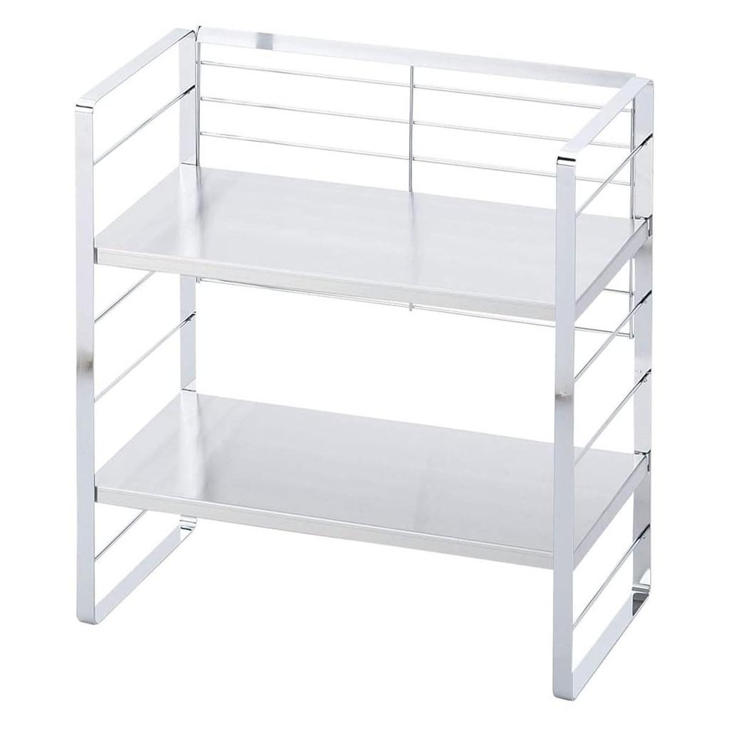 Shimomura Kihan Height Adjustable Kitchen Width 38cm In Storage 2 Utilizes Dead Small Bay Window Easy To Stainless 38018 Rack, [Made Japan] Rack,