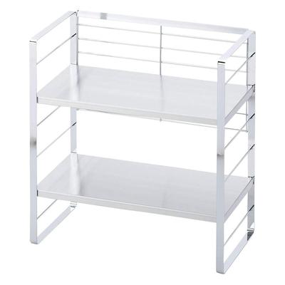 Shimomura Kihan Hauteur Réglable Cuisine Largeur 38cm Rangement 2 Utilise Espace Mort Petite Baie Vitrée Facile à Acier Inoxydable 38018 Étagère, [Fabriqué Japon] Étagère,