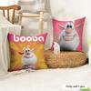 Cute FourbobBooba Cushion Cover Natural Linen Organic Fabric DoubleSided Printing Couch Pillow Covers Home Decor