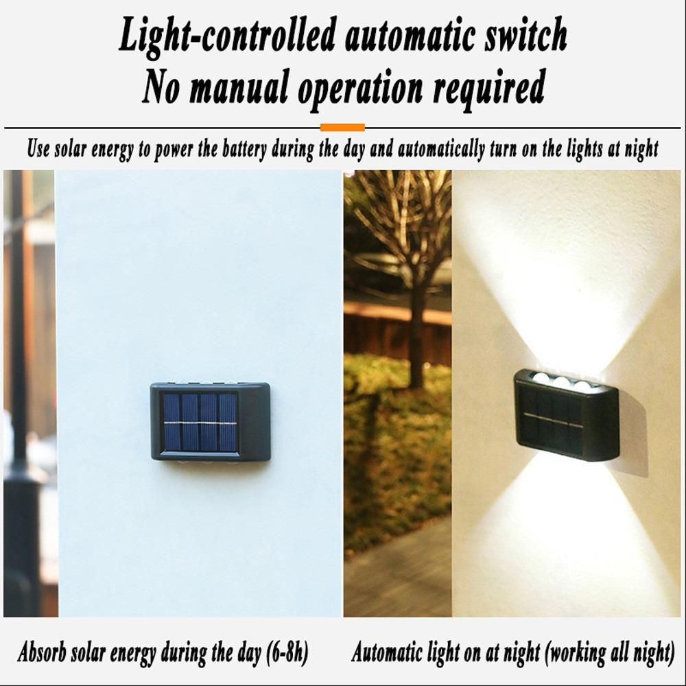 Solar Multifunctional Wall Lamp Outdoor Waterproof and Security LED Courtyard Fence Garden Decorative Light