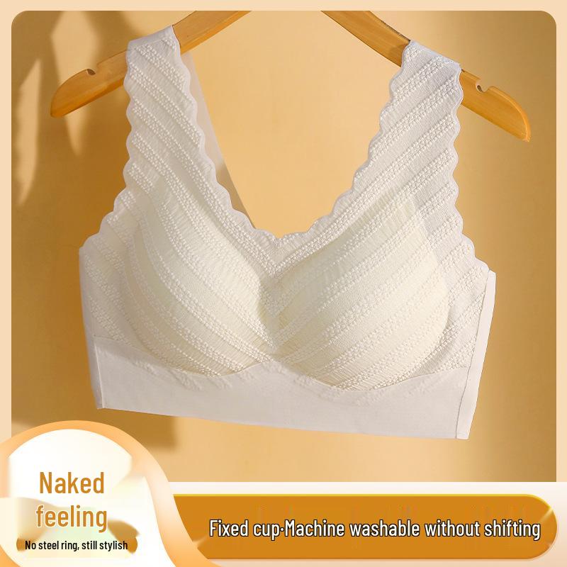 Plus Size Seamless Lace Wireless Support Bra for Women