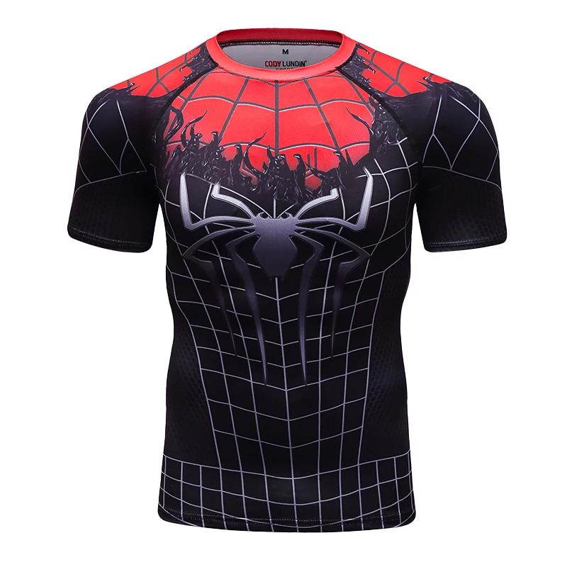 Fun Spider Pattern 3D Printed T-shirt Classic Movie Role-playing Men's Short Sleeved Top Summer Personalized Fashion Casual Round Neck Streetwear