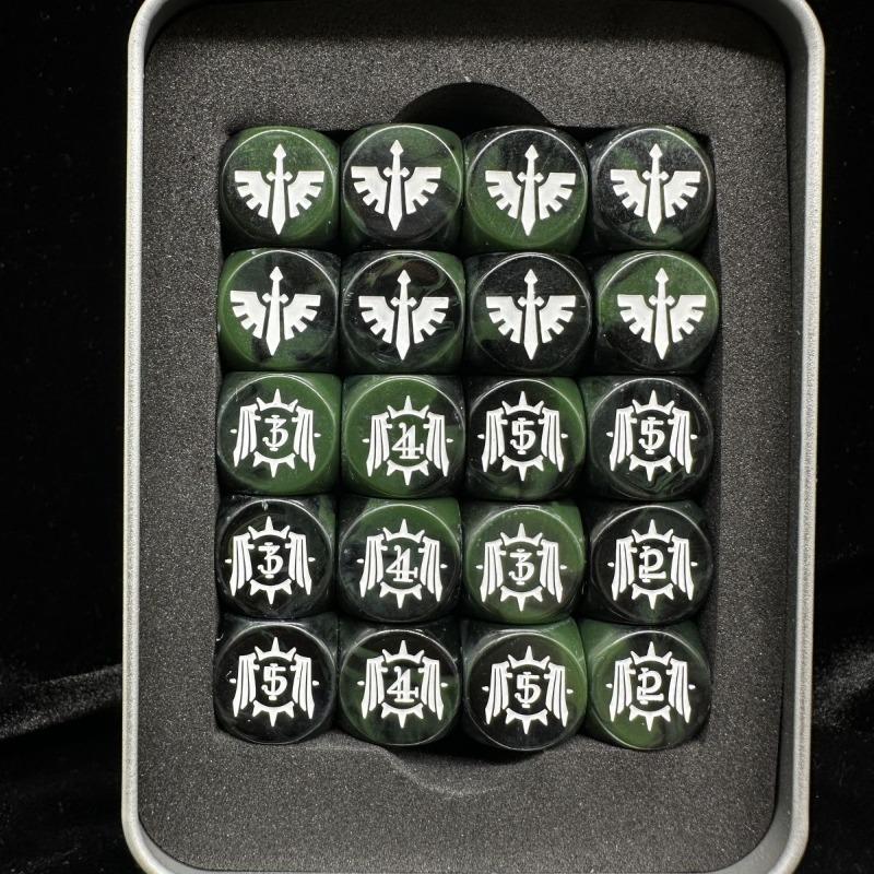 Dark Angel Warhammer Würfelspiel Zubehör Sammlerstück Spielzeug Eisenbox Multi-Legionen Stil 16mm