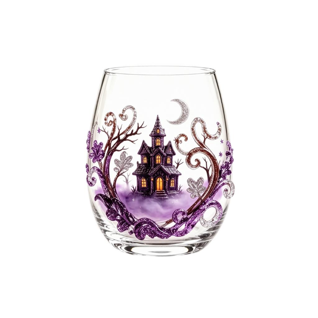 Halloween Printed Glass Tumblers with and Pumpkin Design, 15 oz