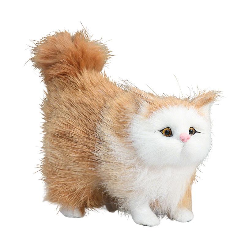 Niedliche Simulations-Katzen-Plüschtiere Weiches Stoff-Kätzchen-Modell Falsche Katze Realistische Tiere für Kinder Mädchen Geburtstags- Valentinstagsgeschenk