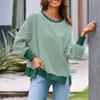 Women's Long-sleeved Round-neck Striped Round-neck Versatile Casual Loose Sweatshirt