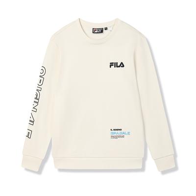 Fila Original Lifestyle Series Letter Splicing Color Block Simple Casual Versatile Daily Knit Pullover Sweatshirt Men Sweatshirt F61M519201FIV