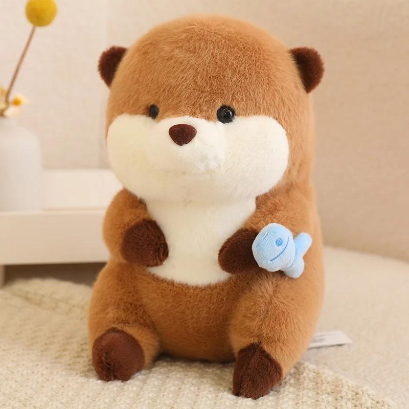 30cm Cartoon Otter With Hat Fish Plush Toys Cute Soft Lovely Stuffed Pillows Dolls For Birthday Festival Gift