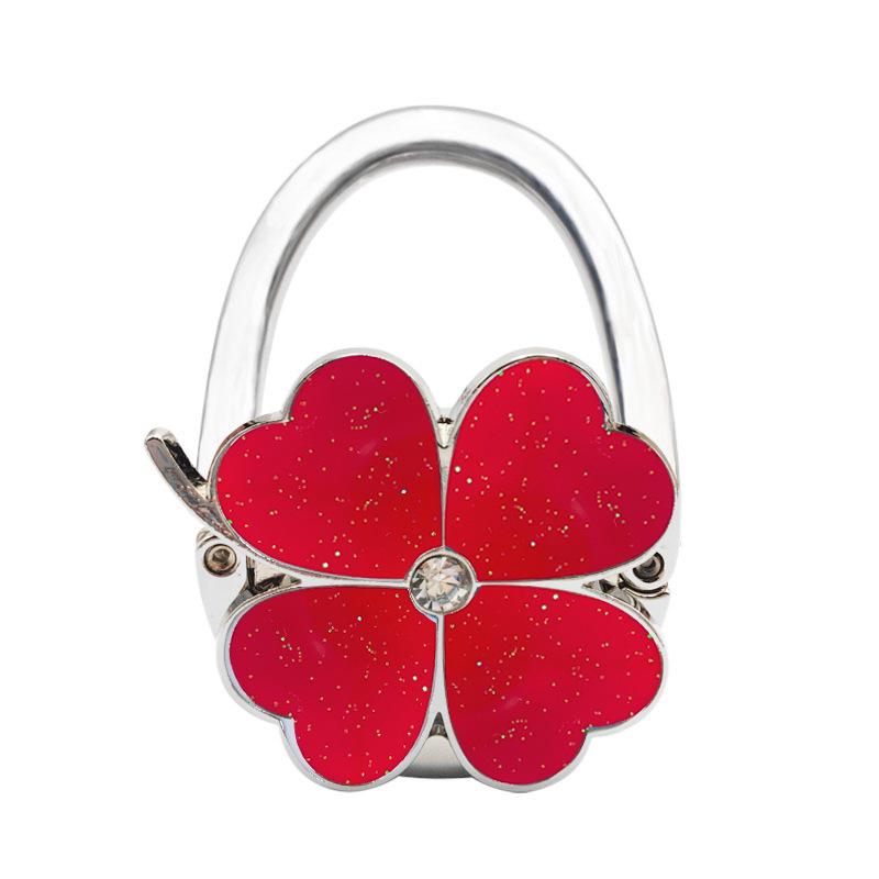 Four-Leaf Clover Enamel Handbag Hook - Zinc Alloy Hanger