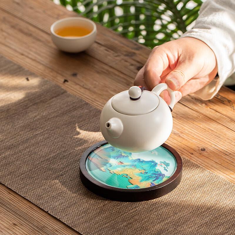 Hand-Painted Small Dry Bubble Tea Tray with Water Storage