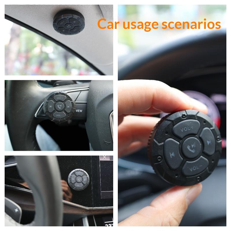 Wireless Bluetooth 5.3 Remote Media Controller Waterproof Handlebar Remote Control For Car Motorcycle And Bicycle