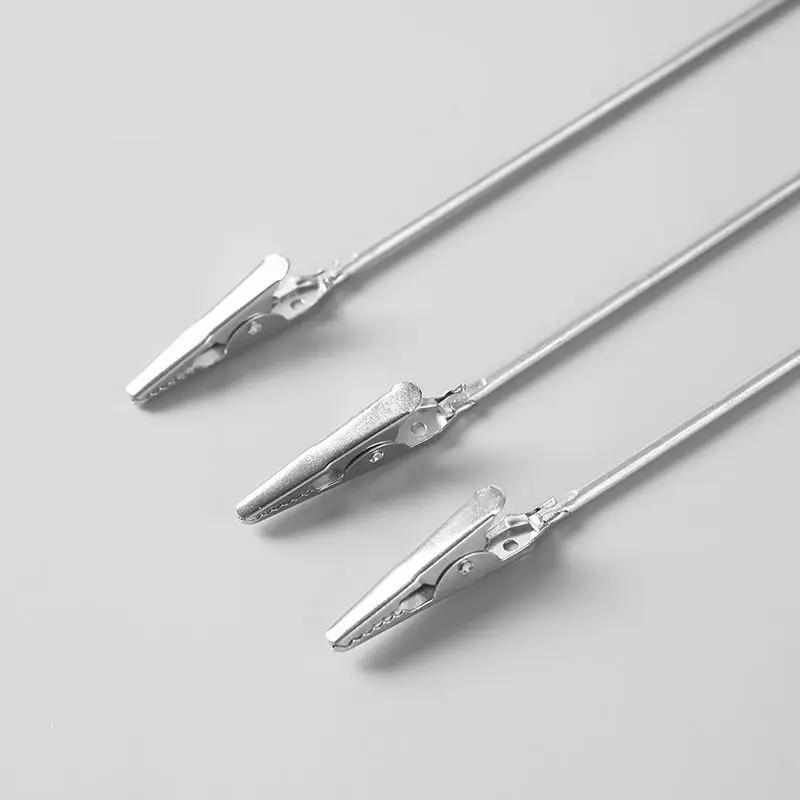 1/20pcs Flexible Metal Long Hose Pins for DIY Card Photo Double Ends Alligator Clamps Clip Home Alloy Memo Picture Holder Racks