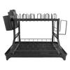 Dish Drying Rack for Kitchen Counter with Drainboard Utensil Holder Space Saving 2 Tier