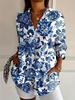 1116 Neues Damen Langarmshirt Sommer Europäischer und Amerikanischer Trend 1D Bedrucktes Hemd