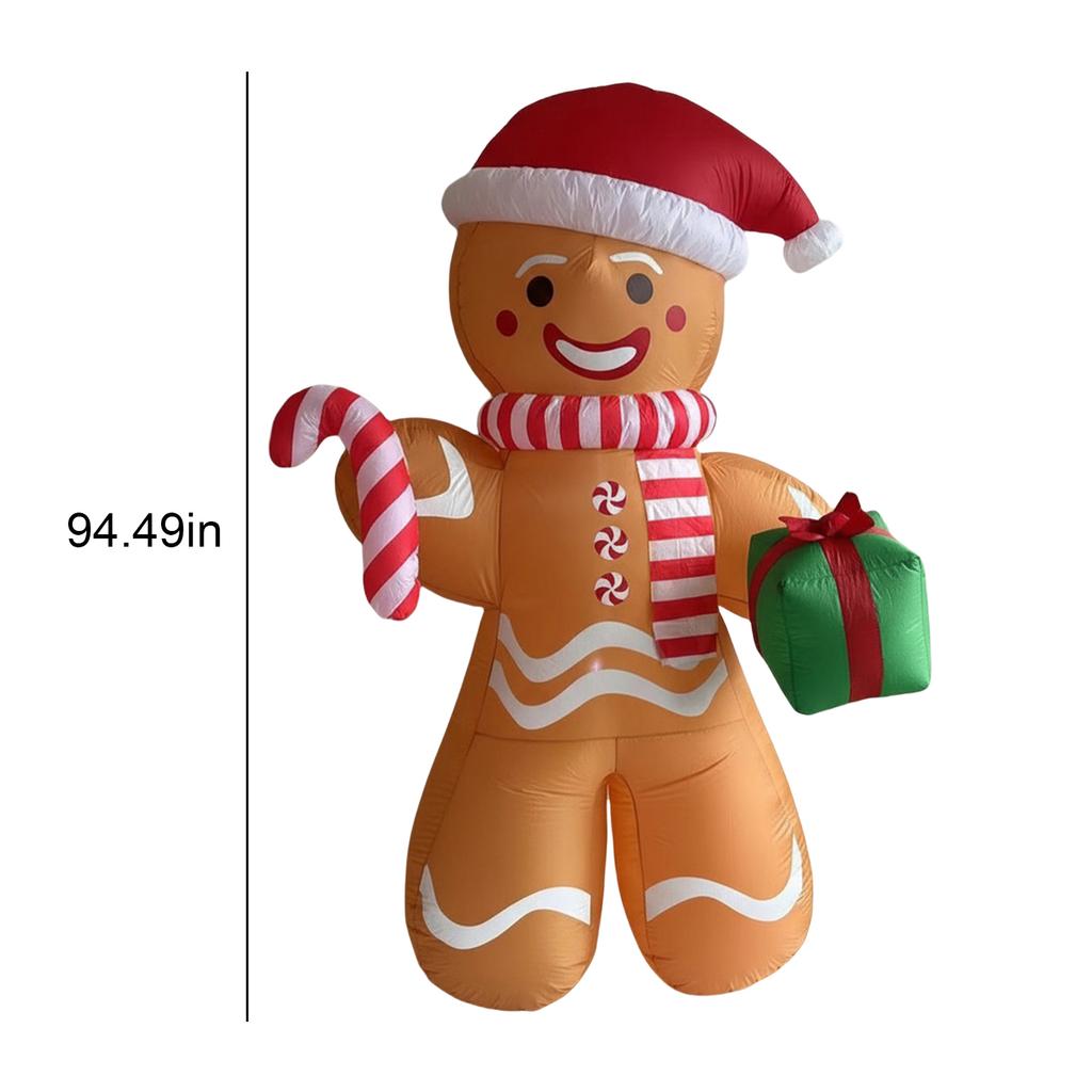 Christmas Inflatable Outdoor Decoration Climbing Santa Claus Gingerbread Inflatable Santa Claus Outdoor with Elf & Reindeer Deco
