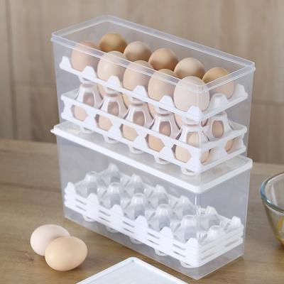 Modern Home Storage Handheld Multifunction Multi Size Airtight Divided Egg Veggie Organizer Box for Kitchen Pantry Fridge