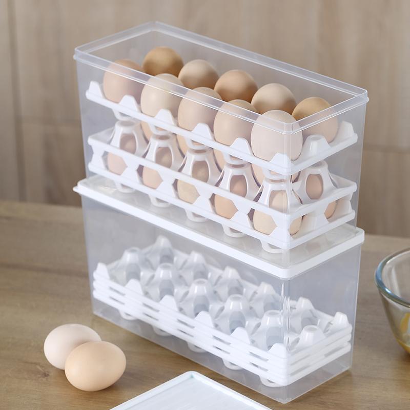 Modern Home Storage Handheld Multifunction Multi Size Airtight Divided Egg Veggie Organizer Box for Kitchen Pantry Fridge