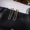 Light Luxury High-End Stainless Steel Mixed Color Chain Tassel Earrings Minimalist Titanium Steel Earrings  Jewelry Gifts