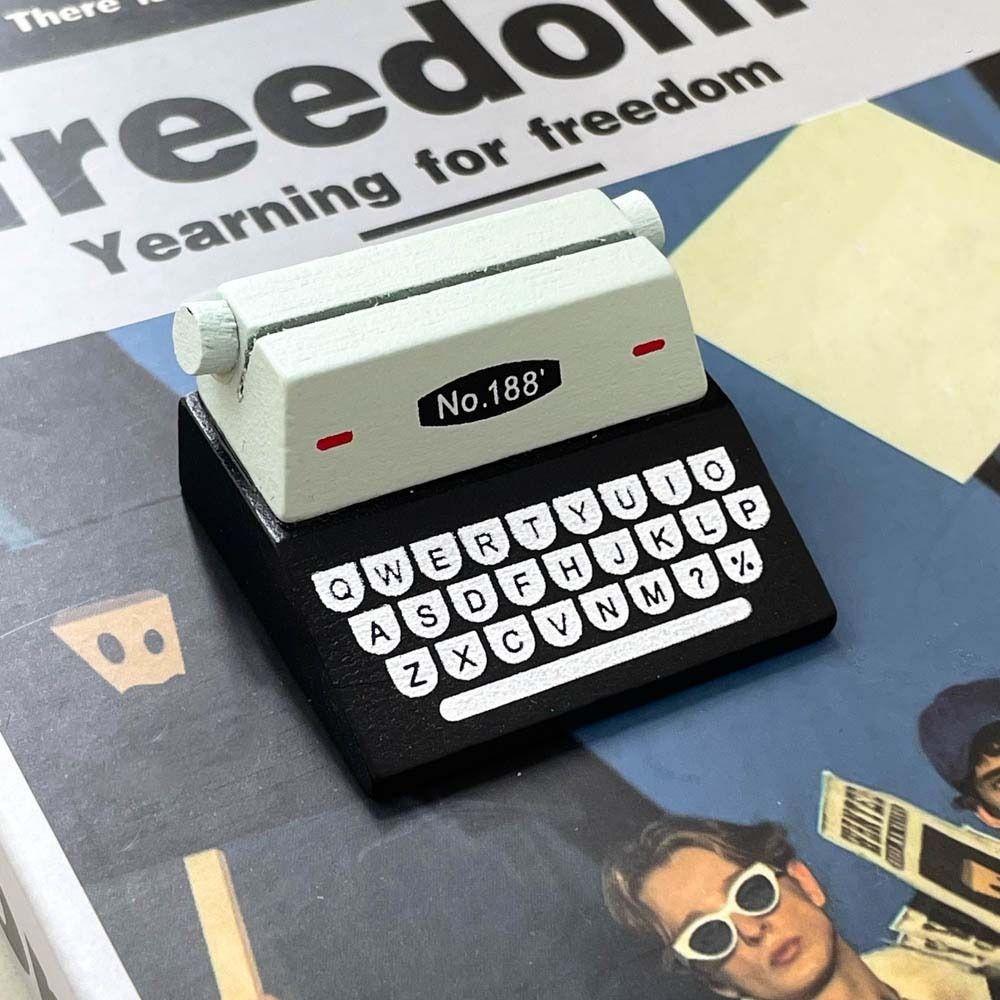 Wood Table Stand Card Holder Typewriter Shape Desktop Ornament Creative Photo Clips Holder  School