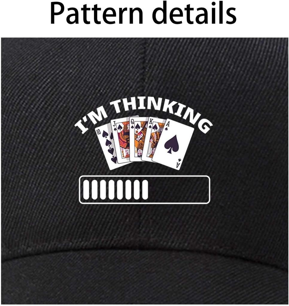 Poker Card I M Thinking Loading Bar Baseball Cap Polyester Adjustable Casual Summer Outdoor Adult Cap