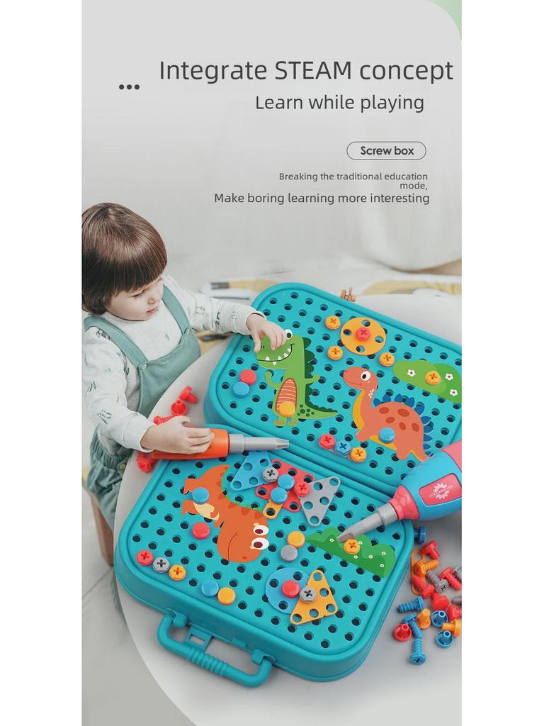 Children's Educational Screw Assembly Toy: Electric Drill & Tool Box for Boys