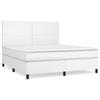 Maison Exclusive - Sommier à lattes de lit avec matelas Blanc 160x200cm Similicuir