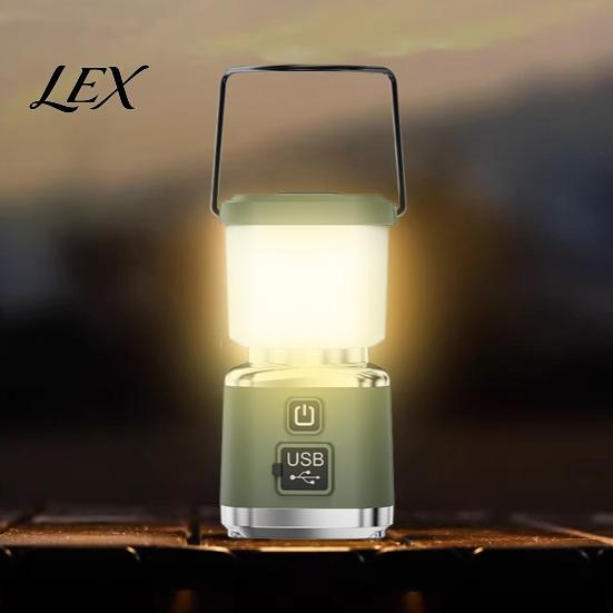Portable LED Lantern Camping Light with 4 Lighting Modes, USB-C Rechargeable Tent High Lumen Lamp, Stepless Dimming for Outdoor Hiking Emergency