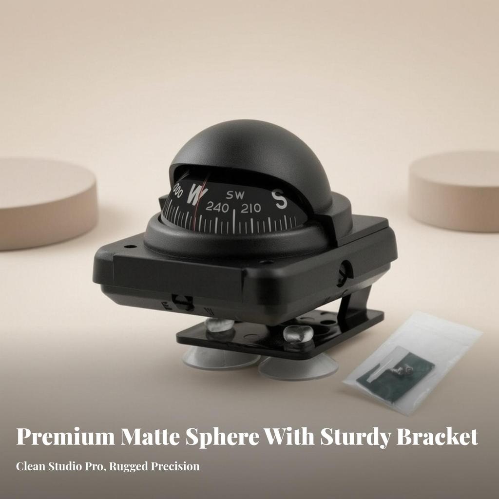 Navigation Compass with Suction Cups Compact for Road Trips