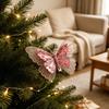 Christmas Decoration Item - Realistic Glittering Powder Butterfly Christmas Tree Ornament - Christmas Atmosphere Setting - Realistic Butterfly