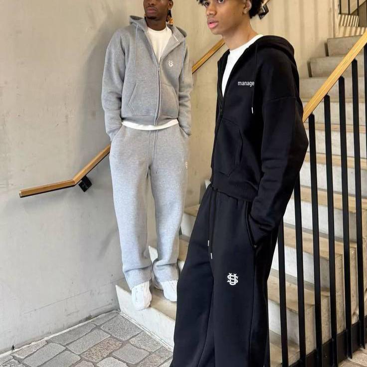 Unisex Hip Hop Street Style Zipper Sports Suit