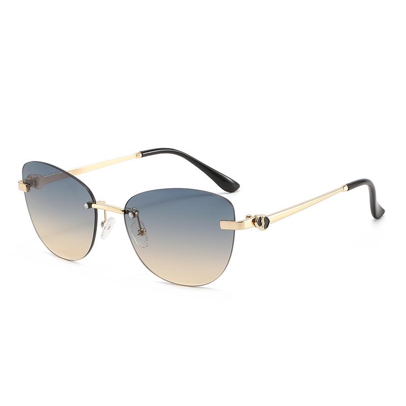 2026 Trendy Rimless Oval Heart-Shaped Sunglasses - Street Style Fashion for Women