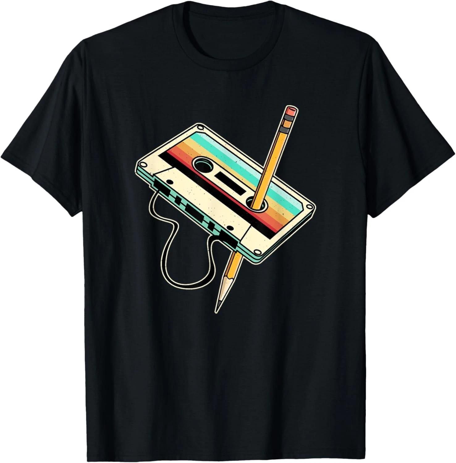 80s 90s Retro Party Costume Nostalgia Cassette T- Shirt 4XL