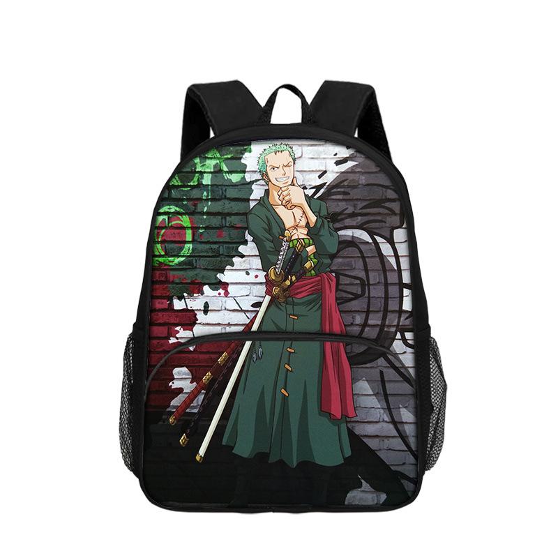 One Piece Monkey D. Luffy with Front Pocket Backpack Students Kids School Bags Bookbag Travel Large Capacity Backpack