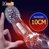 Wiederverwendbare Penisverlängerungshülse Verzögerung der Ejakulation Hahnabdeckung Penis Extender Vibrator Sexspielzeug für Männer