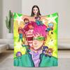 Saiki K Anime Blanket Fleece Multifunction Super Soft Throw Blankets for Sofa Bedspread