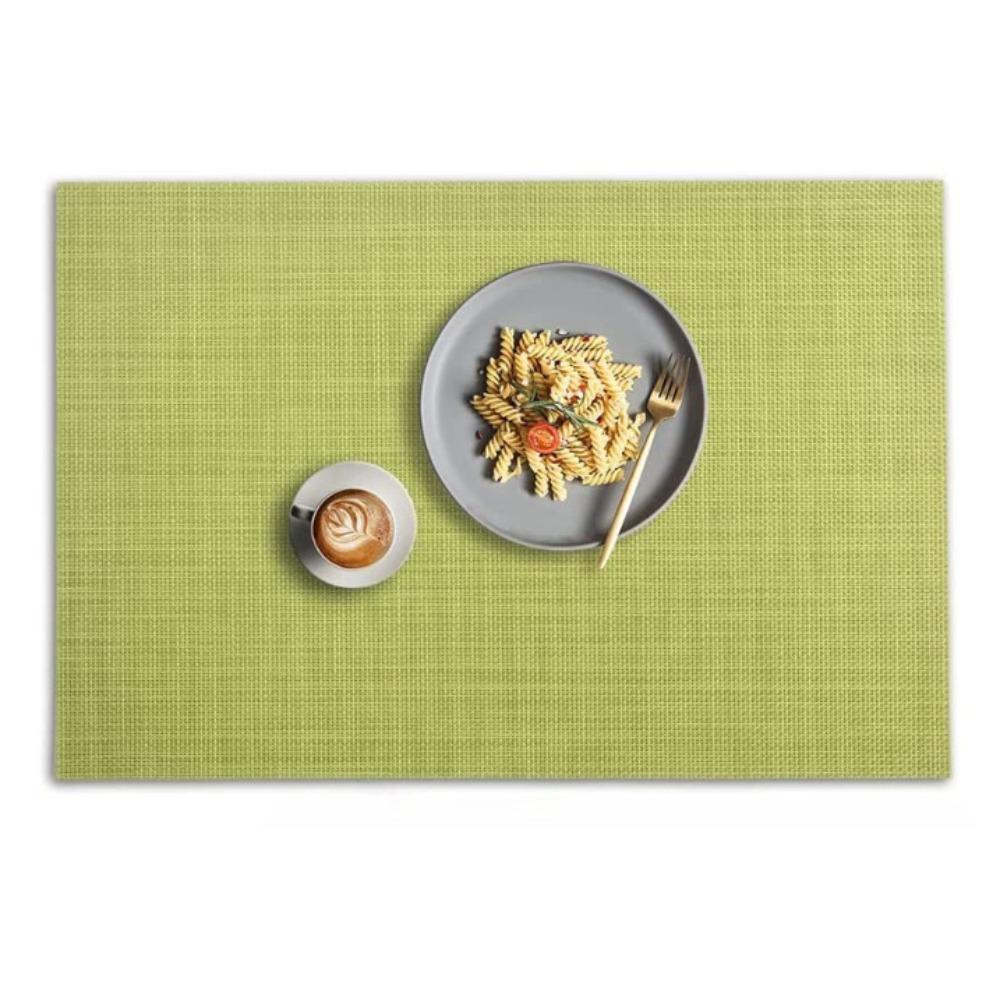 2 PCs Washable Vinyl PVC Placemat, Non-Slip Placemats, Heat Resistant Place Mats, Gray Placemats