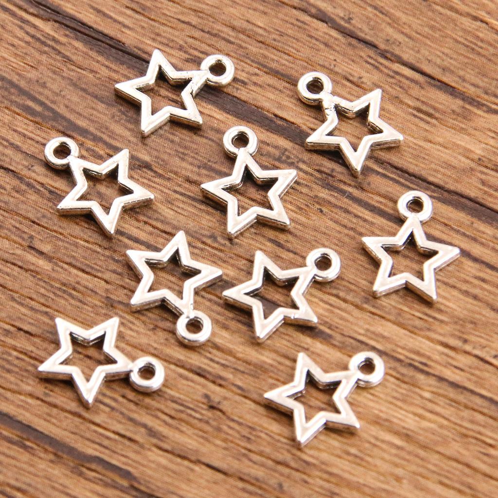 10pcs Hollow-out Pentagram Star Pendant Jewelry Pendant