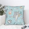 Dumbo Flying Elephant Square Pillow Cases Cute Cartoon Cushion Covers Funny Zippered Decor Pillowcover for Seat 45x45cm