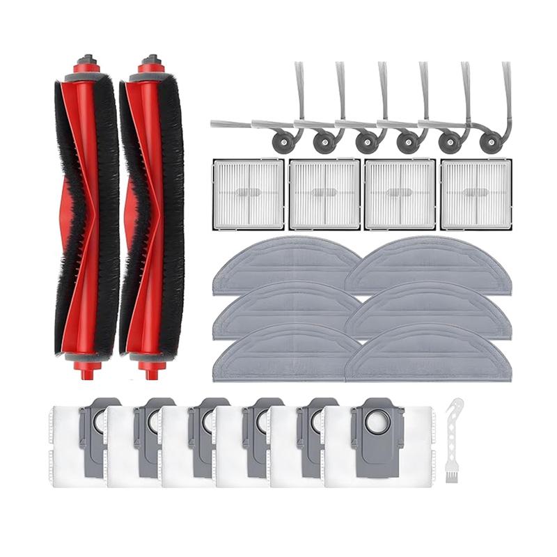 A78E-25 Pcs For Roborock Q10 S5/Q10 S5+/Q10 X5/Q10 X5+ Sweeping Machine Accessories Main Side Brush Mop Filter Dust Bags