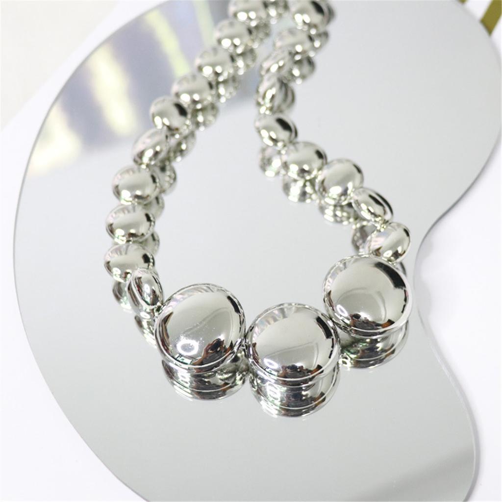 Tooxika Exaggerated Three-dimensional Round Pebbles Beaded Necklace Cold Wind Personality Chic Collarbone Chain